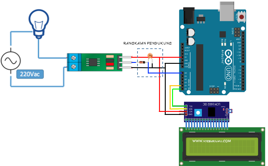 Sensor arus acs712 dengan penampil LCD 16x2