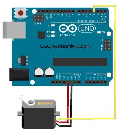 cara arduino mengakses motor servo