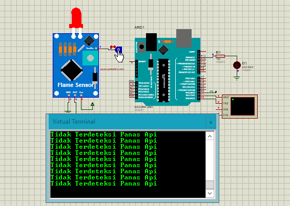 Flame sensor tutorial pertama