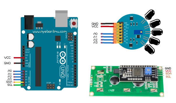 Sensor flame 5 channel + arduino + LCD 16x2