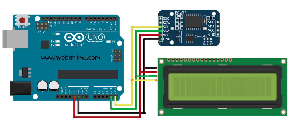 Arduino uno + Module RTC DS3231 + LCD PCF8574