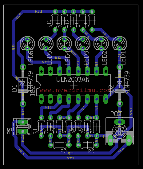 Rangkaian tester baterai 12v board