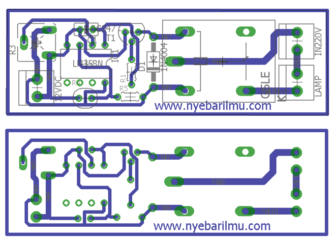 rangkaian lampu otomatis sensor LDR - PCB