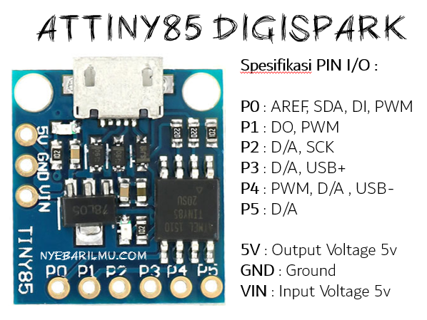 Pin Out module Attiny85 digispark