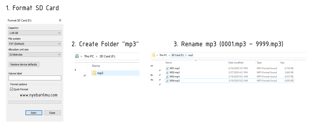 Format DFPLAYER MINI