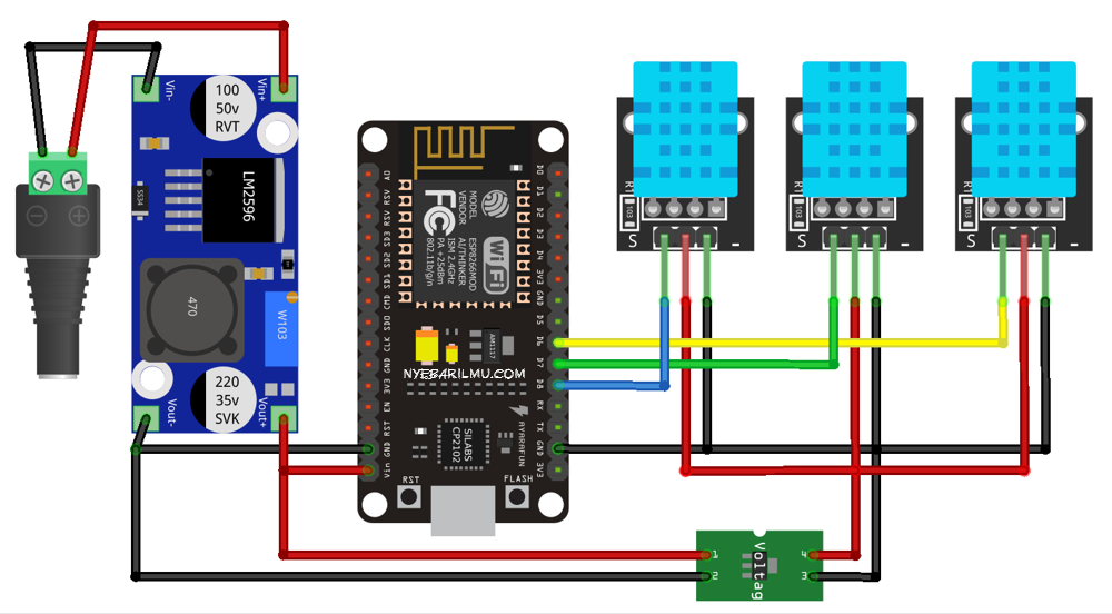 Monitoring server room nodemcu and multiple DHT11