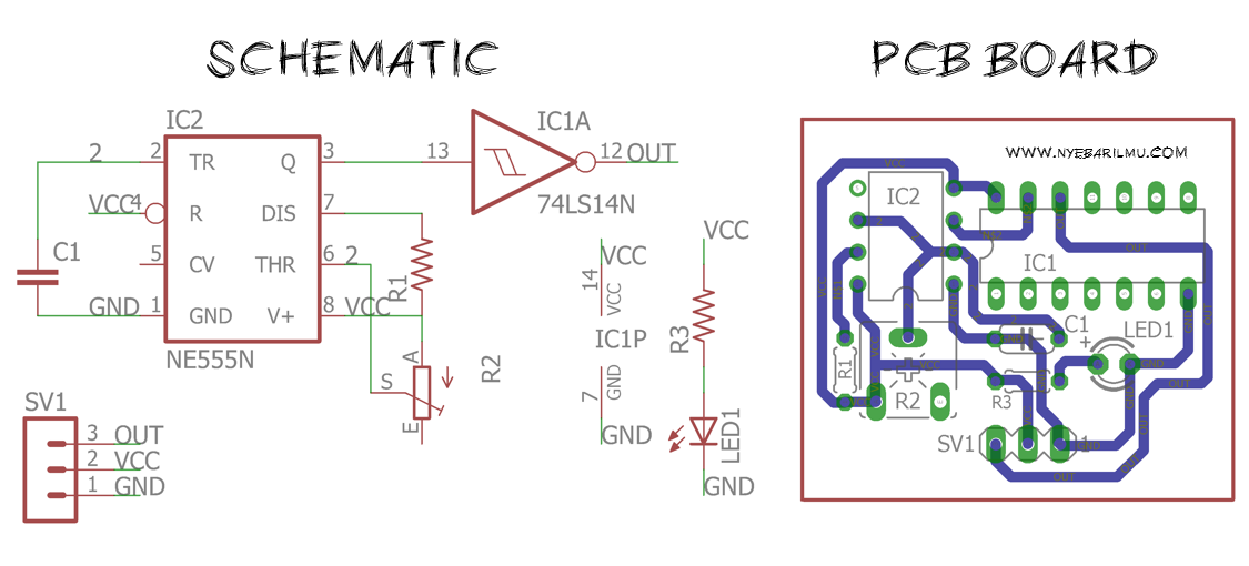 Frekuensi meter - Schematic dan PCB boards
