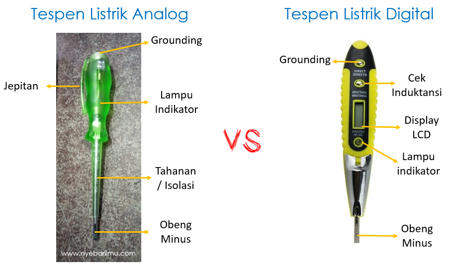 Perbedaan antara Tespen Listrik analog dan digital