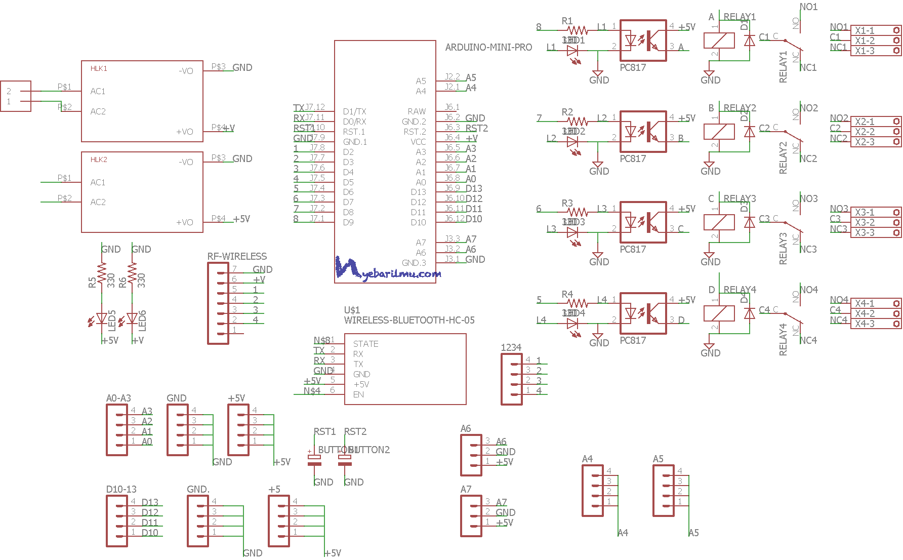 Schematic RF wireless 4 channel