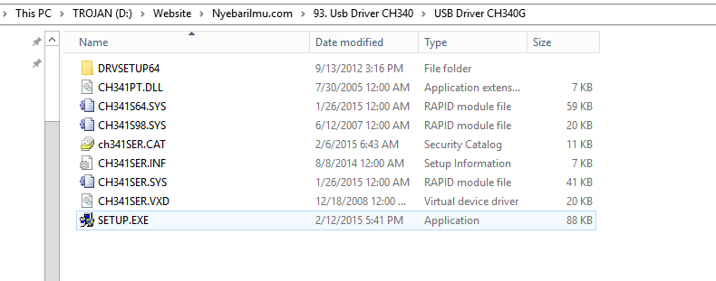 Ekstrak file ch340g driver