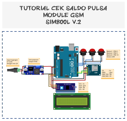 TUTORIAL CEK SALDO PULSA MODULE GSM SIM800L V.2