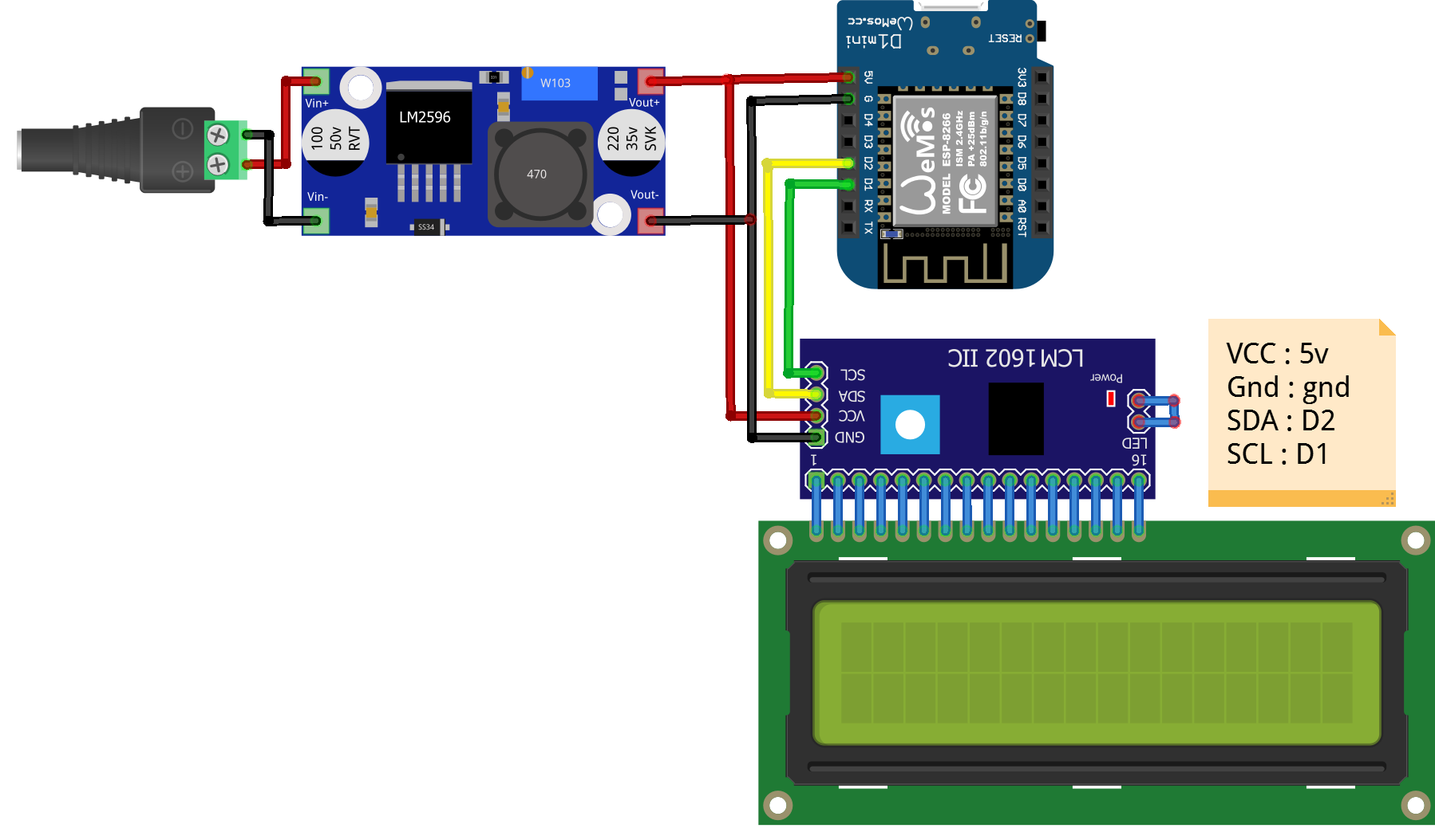 Wemos D1 mini + LCD Weather station