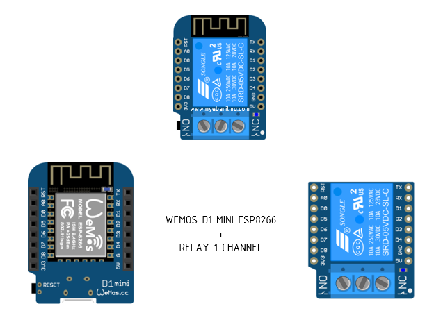 Tutorial pertama Wemos D1 Mini, module relay