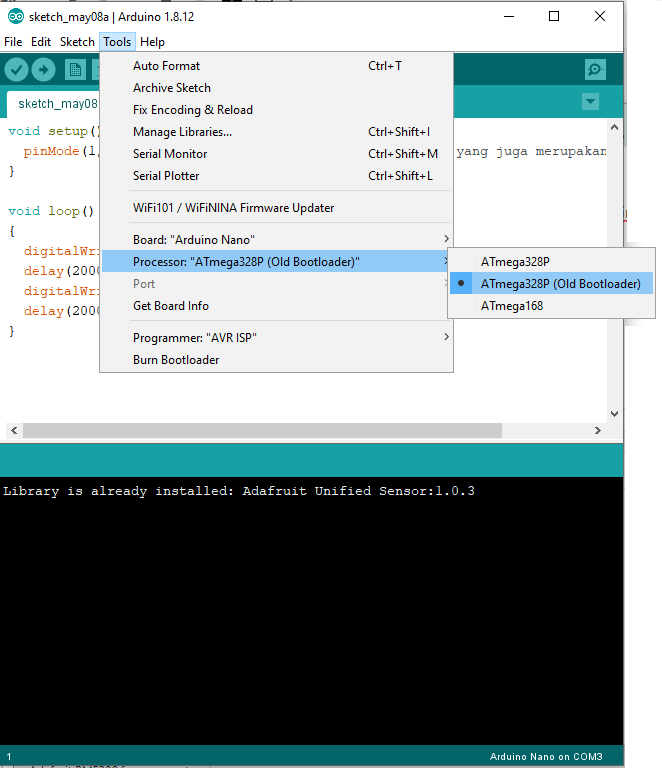 arduino nano old bootloader
