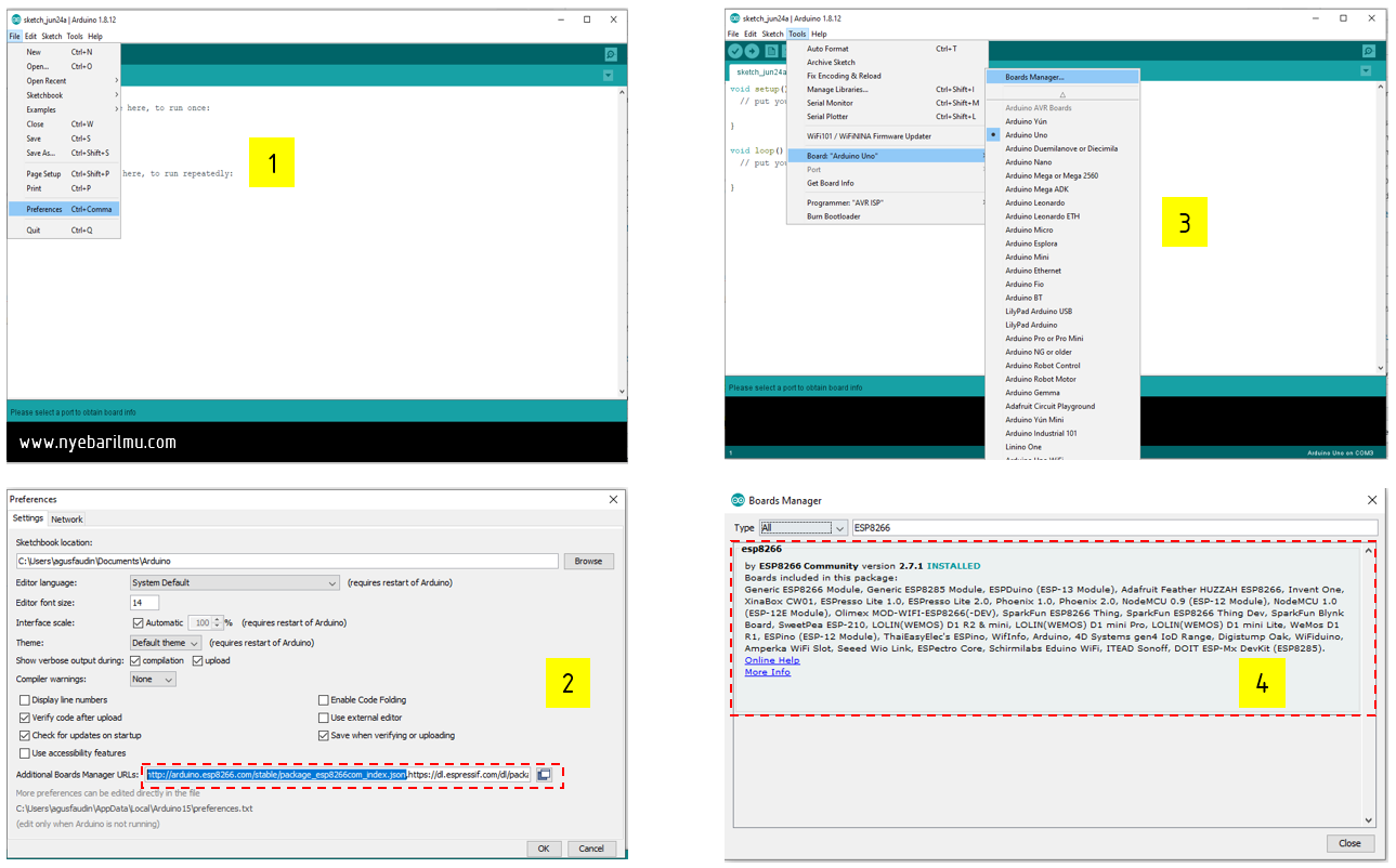 add boards in arduino IDE