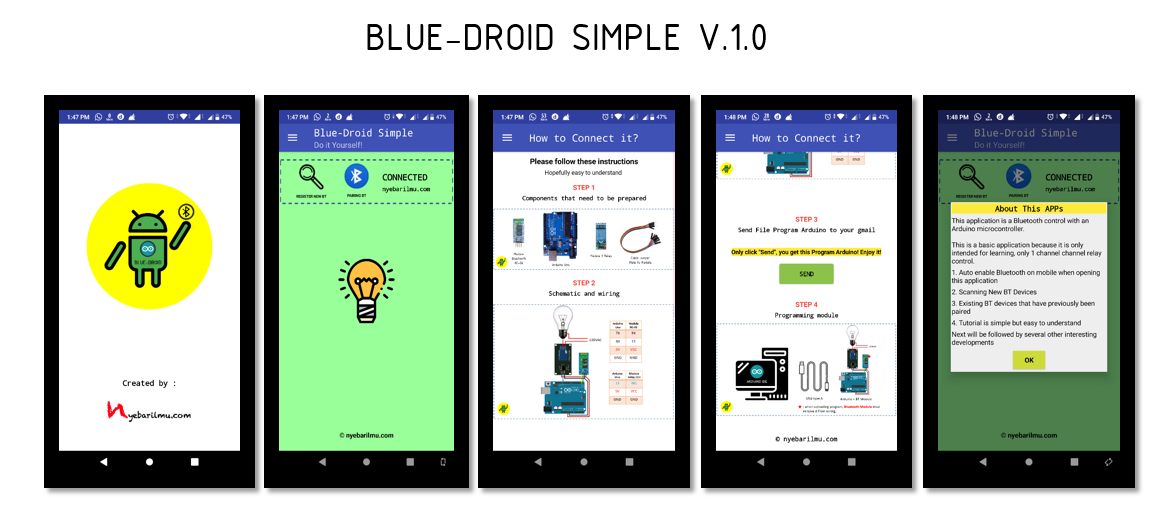 tampilan dari aplikasi blue-droid