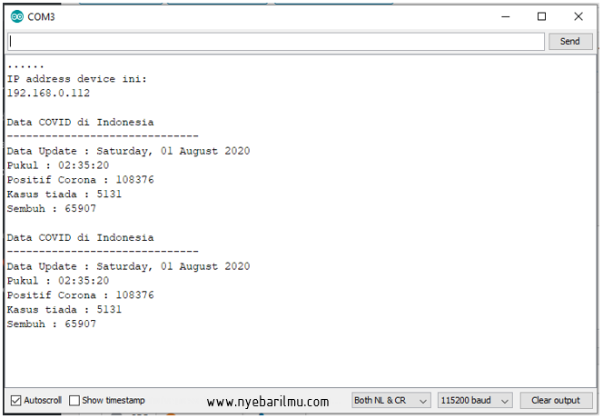 serial monitoring Data Covid